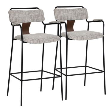 Couva Barstool Set of 2 In Gray