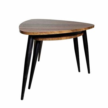 Cove Nesting Tables Set of 2 In Natural and Black