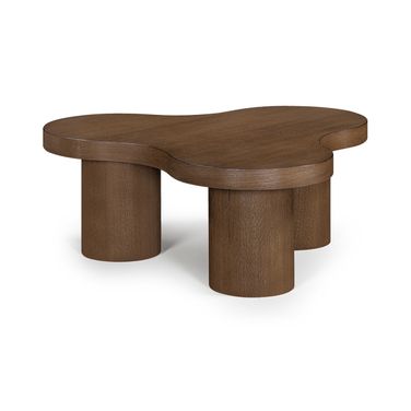 Cove Oak Veneer and Solid Wood Coffee Table In Brown Walnut
