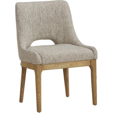 Cove Polyester Upholstered with Solid Oak Frame 33.5 Inch Dining Chair In Brown