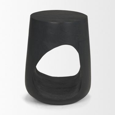 Cove Sculptural Open Side Table In Dark Brown