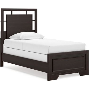 Covetown Twin Panel Bed In Dark Brown