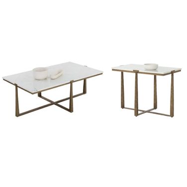 Cowell Occasional Table Set In Antique Brass