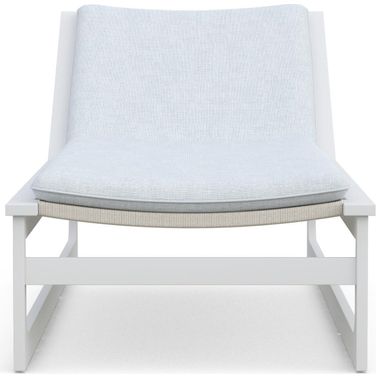 Cozumel Chaise Lounge with Cushion In Arctic and Matte White