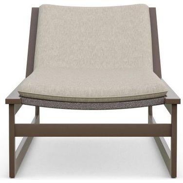 Cozumel Chaise Lounge with Cushion In Cashew and Matte Bronze
