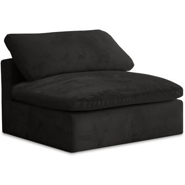 Cozy Velvet Armless Chair In Black