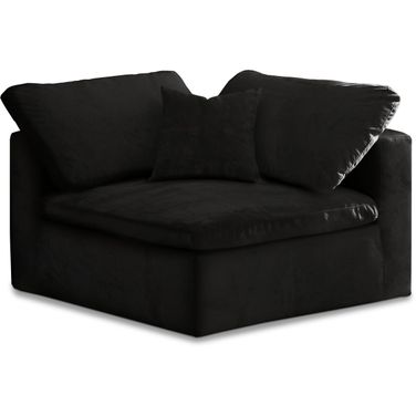 Cozy Velvet Corner Chair In Black