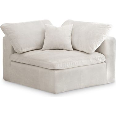 Cozy Velvet Corner Chair In Cream