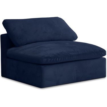 Cozy Velvet Armless Chair In Navy