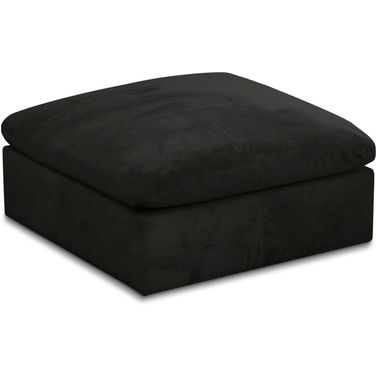 Cozy Velvet Ottoman In Black