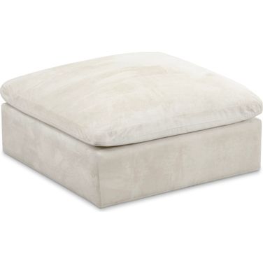 Cozy Velvet Ottoman In Cream