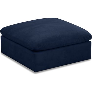Cozy Velvet Ottoman In Navy