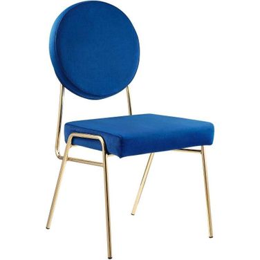 Craft Performance Velvet Dining Side Chairs Set of 2 In Gold Navy