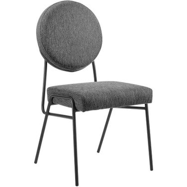 Craft Upholstered Fabric Dining Side Chairs In Black Charcoal