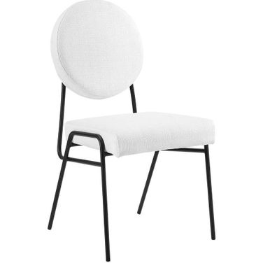 Craft Upholstered Fabric Dining Side Chairs Set of 2 In Black White