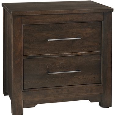 Crafted 2 Drawer Nightstand In Dark Cherry