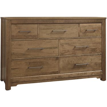 Crafted 7 Drawer Dresser In Medium Cherry