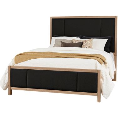 Crafted Cherry Queen Upholstered Bed In Black Fabric