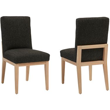 Crafted Cherry Upholstered Side Chair In Black Fabric
