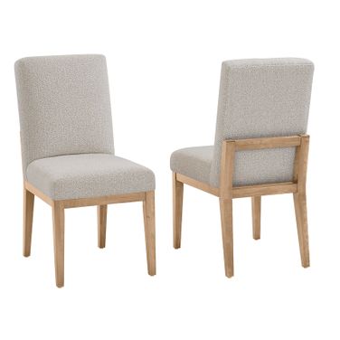 Crafted Cherry Upholstered Side Chair In Oatmeal Fabric