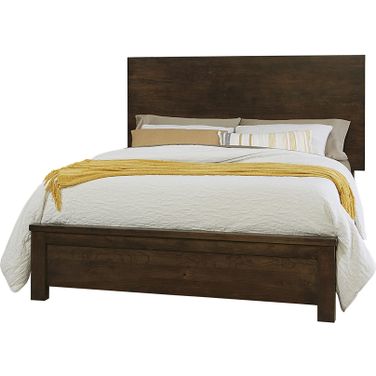 Crafted King Plank Bed In Dark Cherry