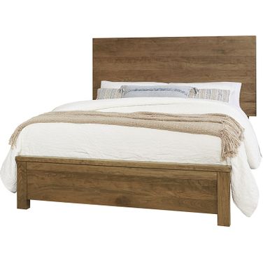 Crafted King Plank Bed In Medium Cherry