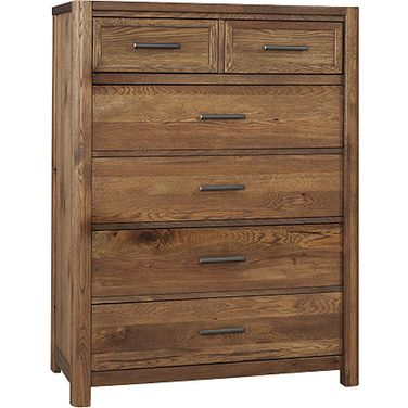 Crafted Oak 5 Drawer Chest In Natural