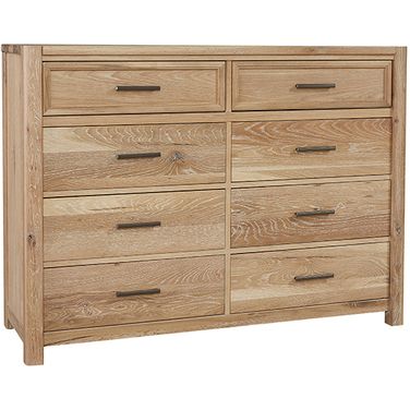Crafted Oak 8 Drawer Dresser In Bleached White