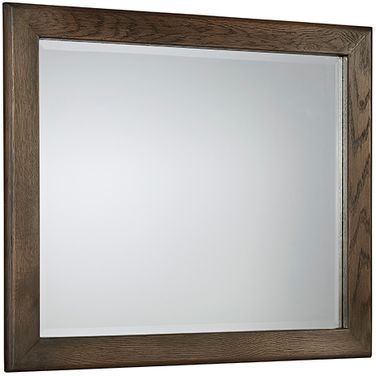 Crafted Oak Landscape Mirror In Aged Grey