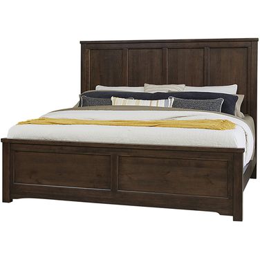 Crafted Queen Six Panel Bed In Dark Cherry