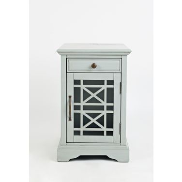 Craftsman USB Charging Chairside End Table In Grey