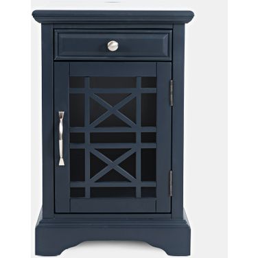 Craftsman USB Charging Chairside End Table In Navy