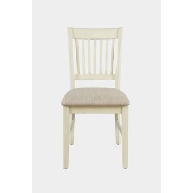 Craftsman Slat Back Upholstered Desk Chair In Antique Cream