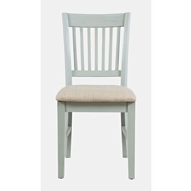 Craftsman Slat Back Upholstered Desk Chair In Grey