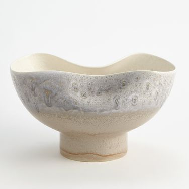 Cream Rises Dented Bowl In Gray