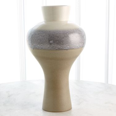 Cream Rises Swell Large Vase In Gray