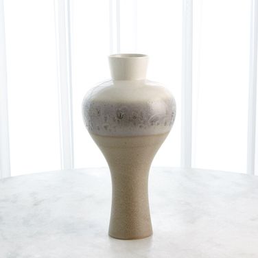 Cream Rises Swell Small Vase In Gray