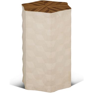 Cremona Accent Table In Off White and Brown