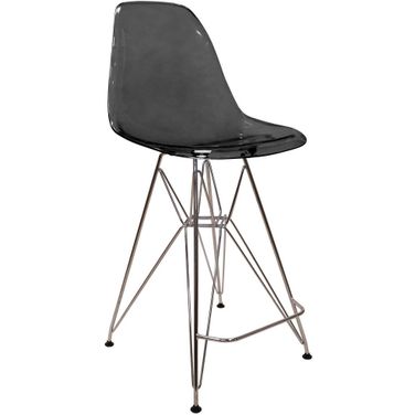 Cresco Acrylic Barstool In Transparent Black