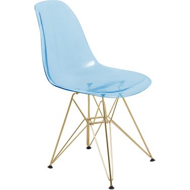 Cresco Molded Eiffel Side Chair In Transparent Blue