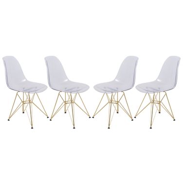 Cresco Molded Eiffel Side Chair Set of 4 In Clear