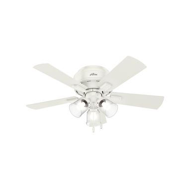 Crestfield 42 Inch Low Profile Ceiling Fan with LED Light Kit and Pull Chain In Fresh White