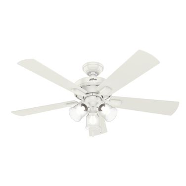 Crestfield 52 Inch Ceiling Fan with LED Light Kit and Pull Chain In Fresh White