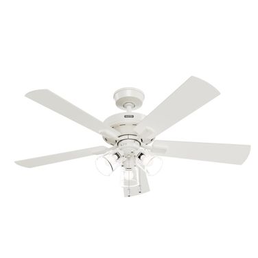 Crestfield 52 Inch Ceiling Fan with LED Light Kit and Pull Chain In Fresh White