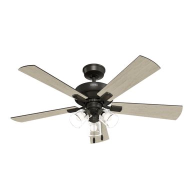 Crestfield 52 Inch Ceiling Fan with LED Light Kit and Pull Chain In Noble Bronze and Bleached Grey Pine