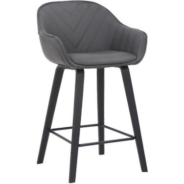 Crimson 26 Inch Faux Leather And Wood Bar And Counter Height Stool