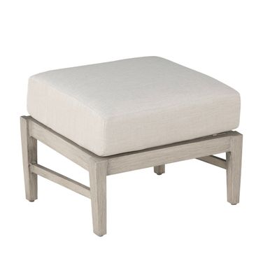 Croquet Aluminum Ottoman In Bali Pearl