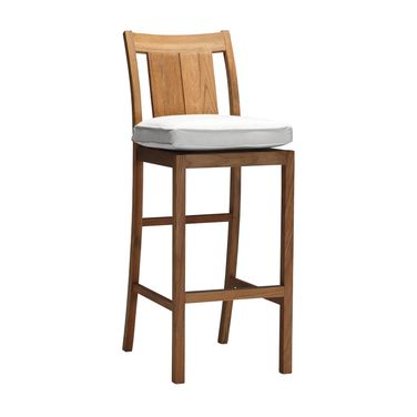Croquet Teak 30 Inch Barstool In Bali Pearl