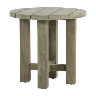 Croquet Teak End Table In Oyster Teak