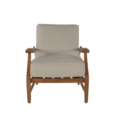 Croquet Teak Outdoor Recliner Chair In Linen Dove